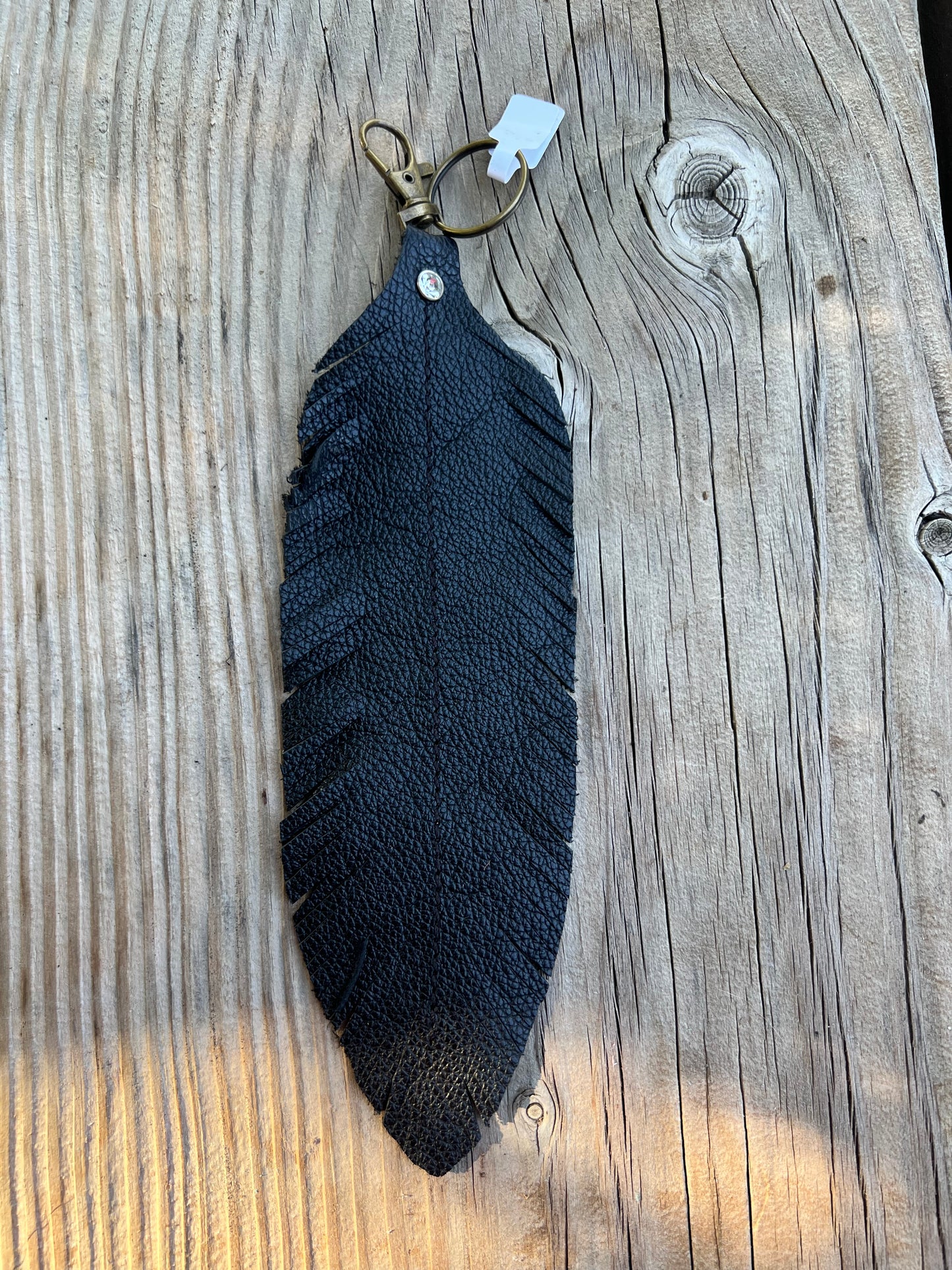 Leather Feather Purse Charm