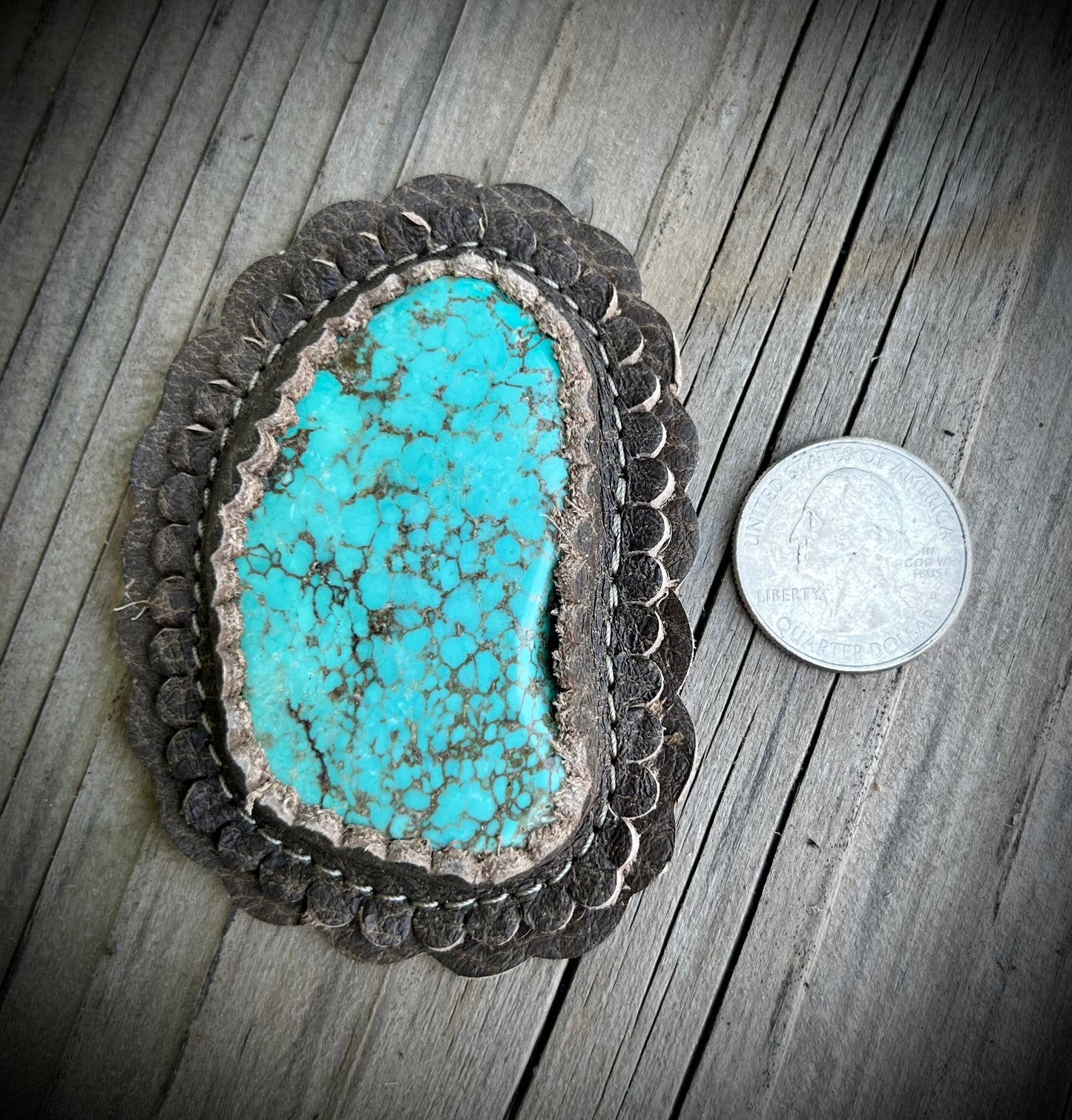 Turquoise cabochons in taupe #5