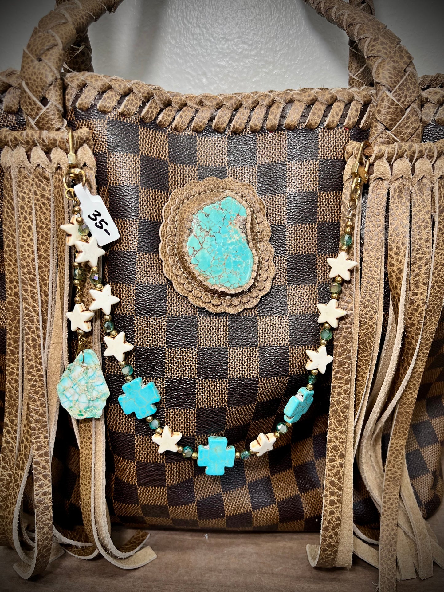 Turquoise nugget purse charm