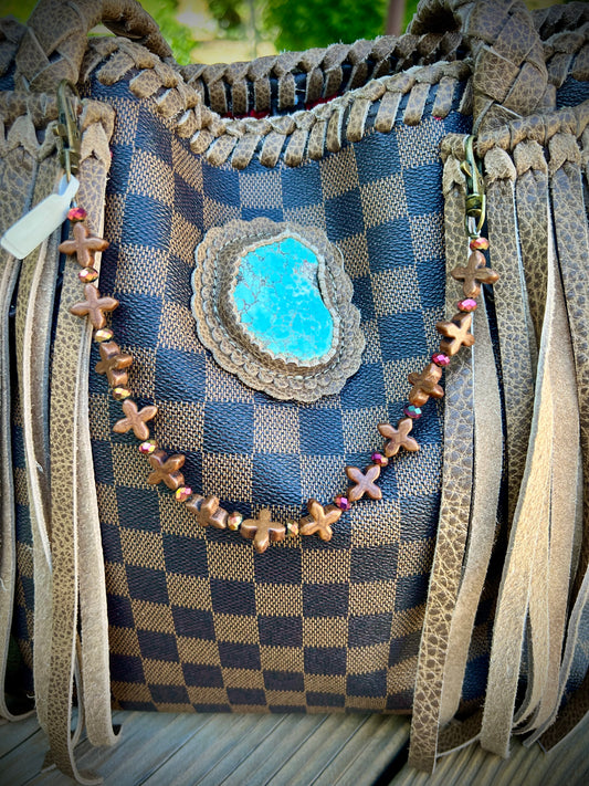 Brown/Pink bag charm