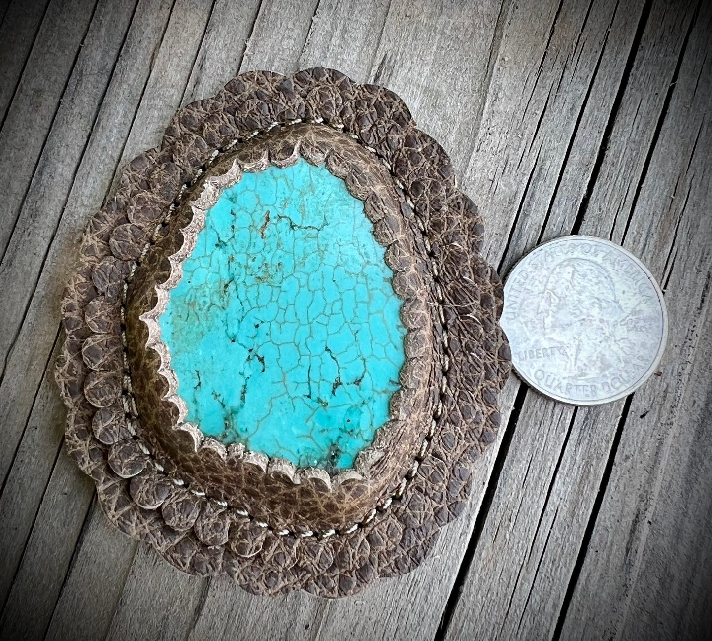 Turquoise slabs in raw sugar