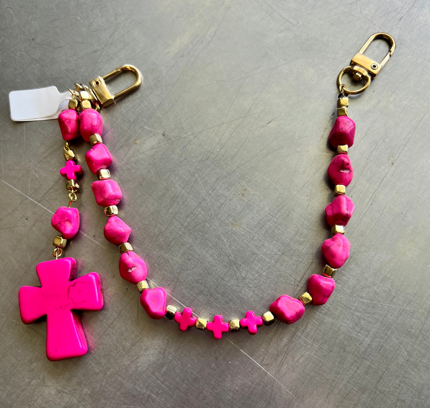 Hot pink purse charm