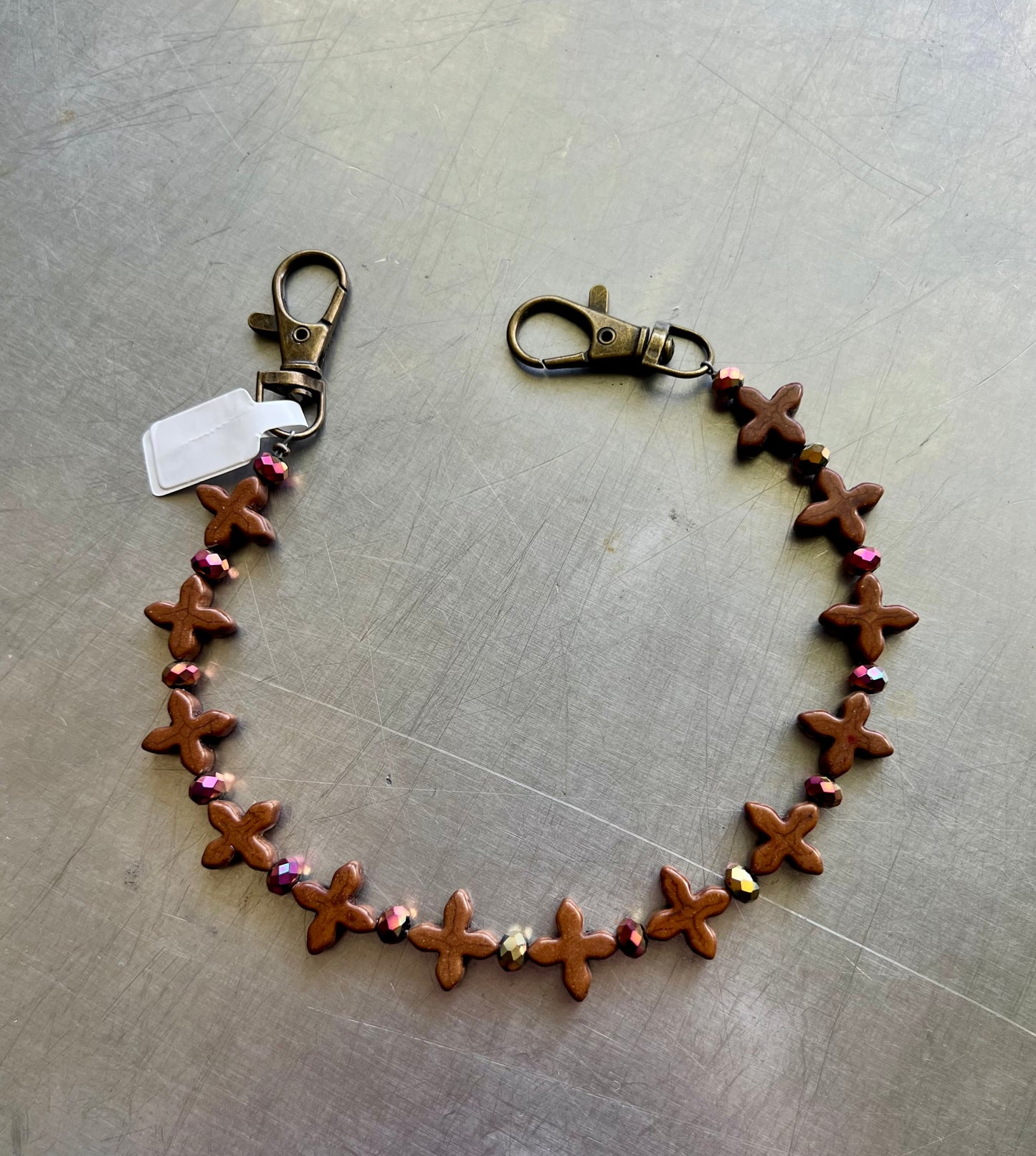 Brown/Pink bag charm