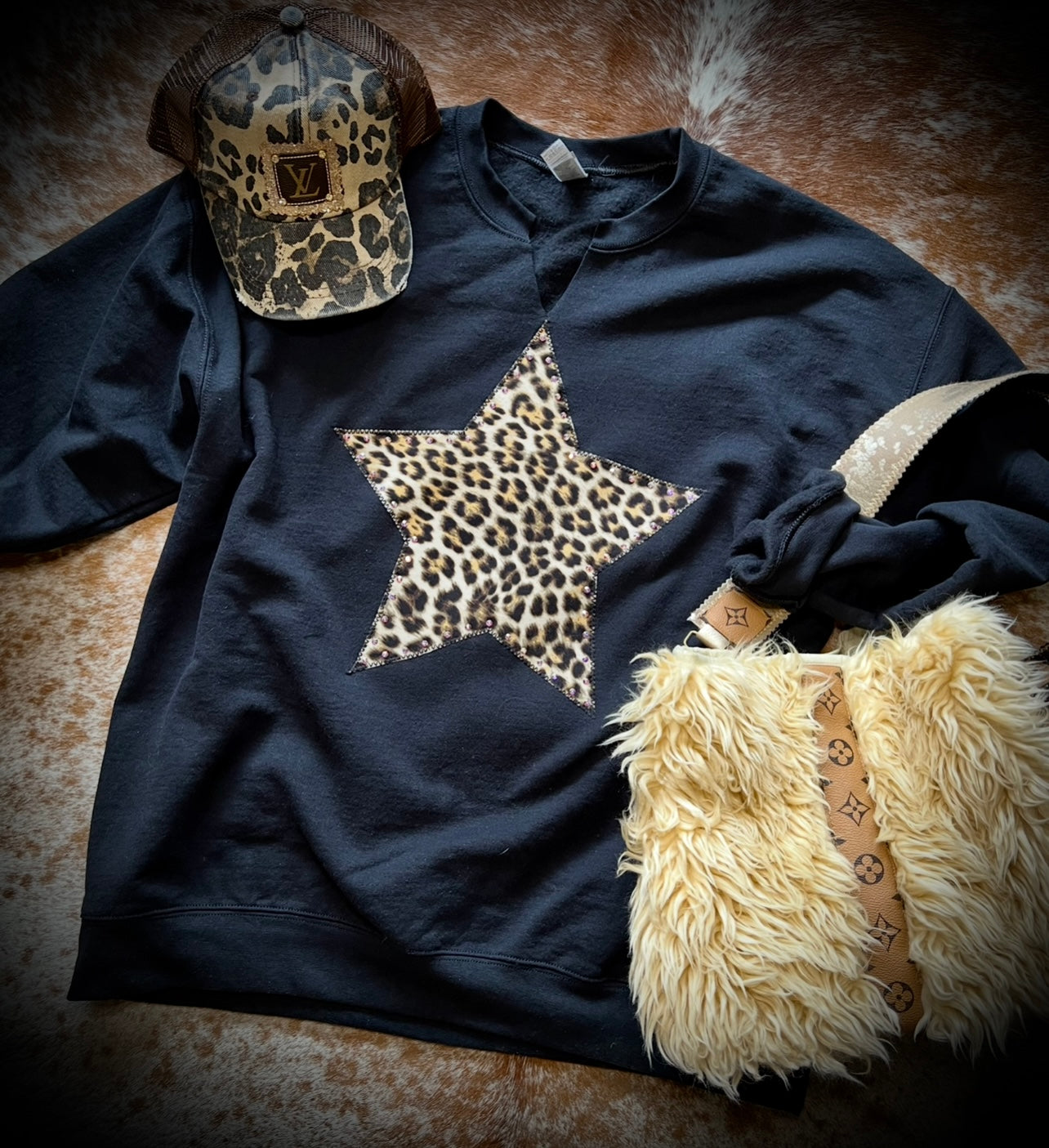 Leopard star sweatshirt