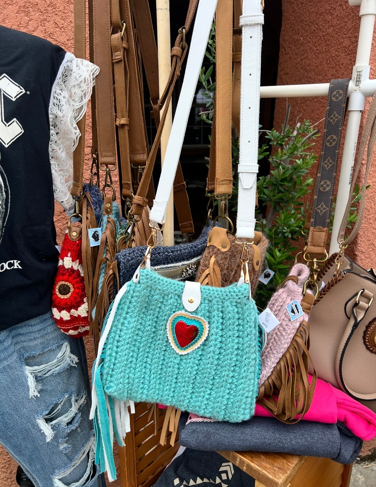 Turquoise Crochet Bag