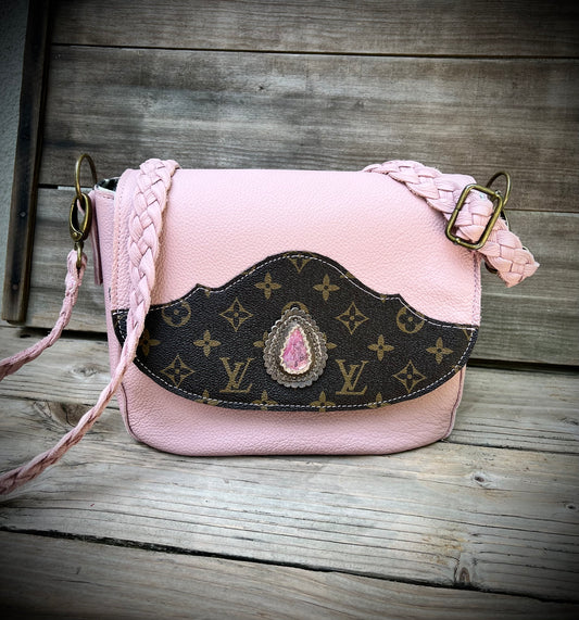 Pink leather bag