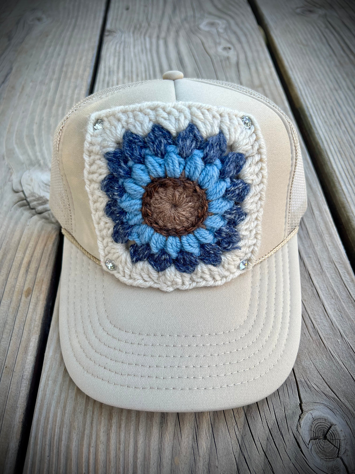 Granny Square Flower Trucker Hats 🌸