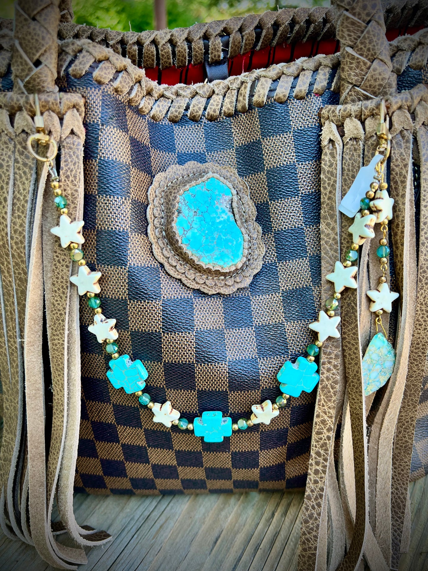 Turquoise nugget purse charm