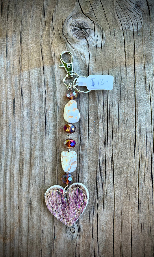 Cowhide keychain