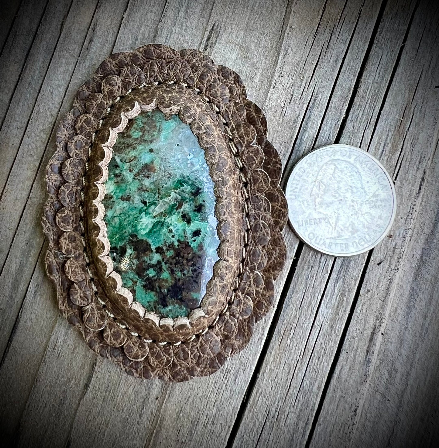 Turquoise slabs in raw sugar
