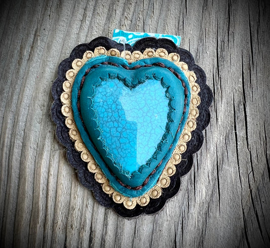 Blue heart cabochon