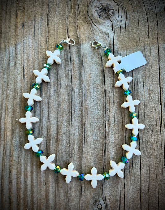 Turquoise flower it hat band