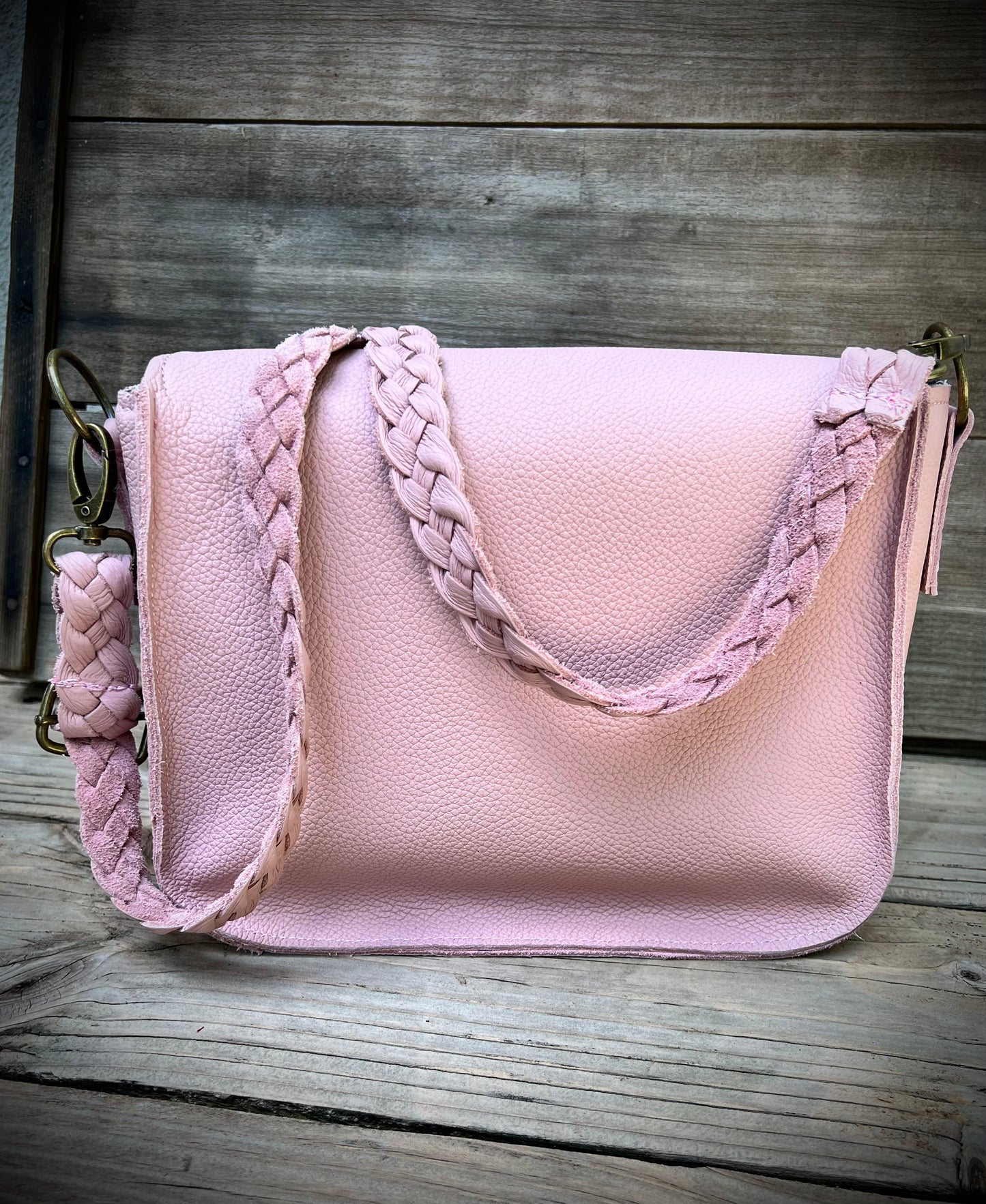 Pink leather bag