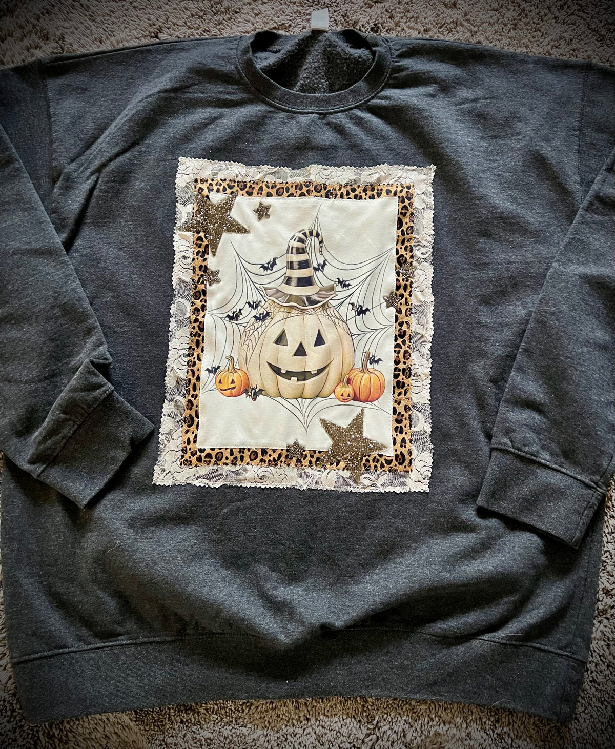 Black Boho Halloween Sweatshirt