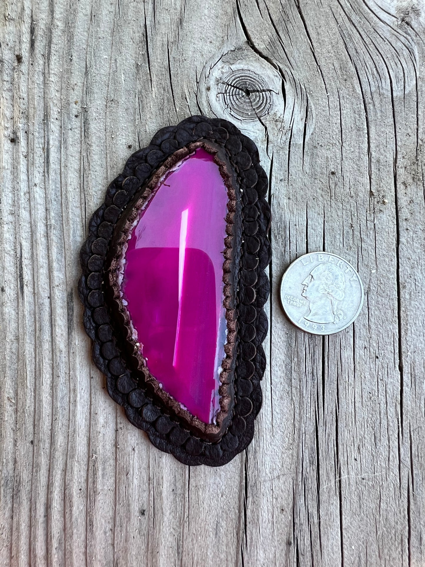 Fuchsia pink cabochon
