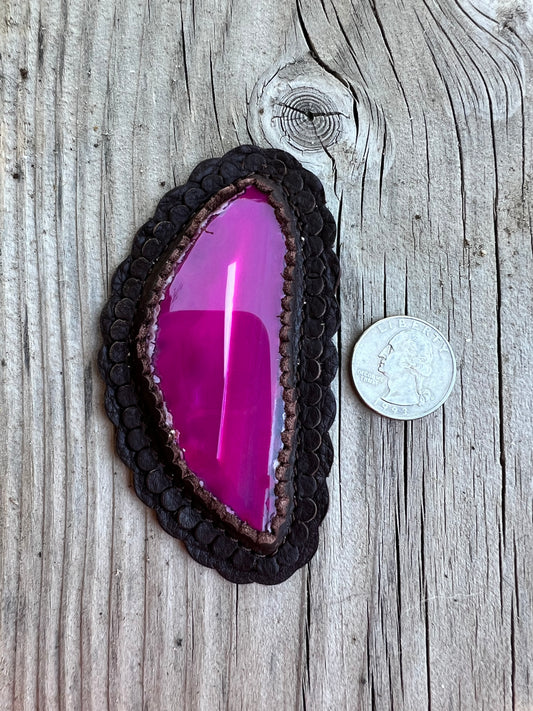 Fuchsia pink cabochon
