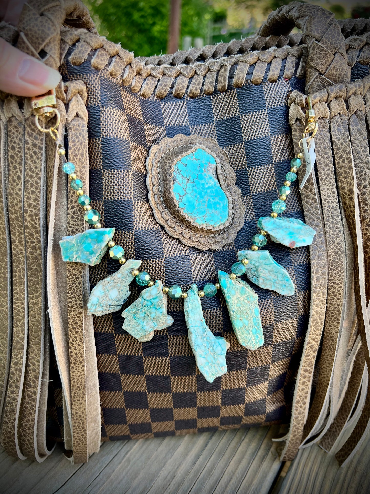 Turquoise Slab Purse Charm