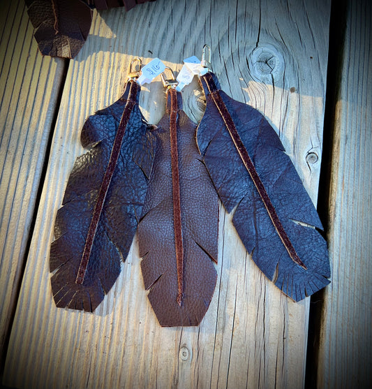 Leather Feather Purse Charms
