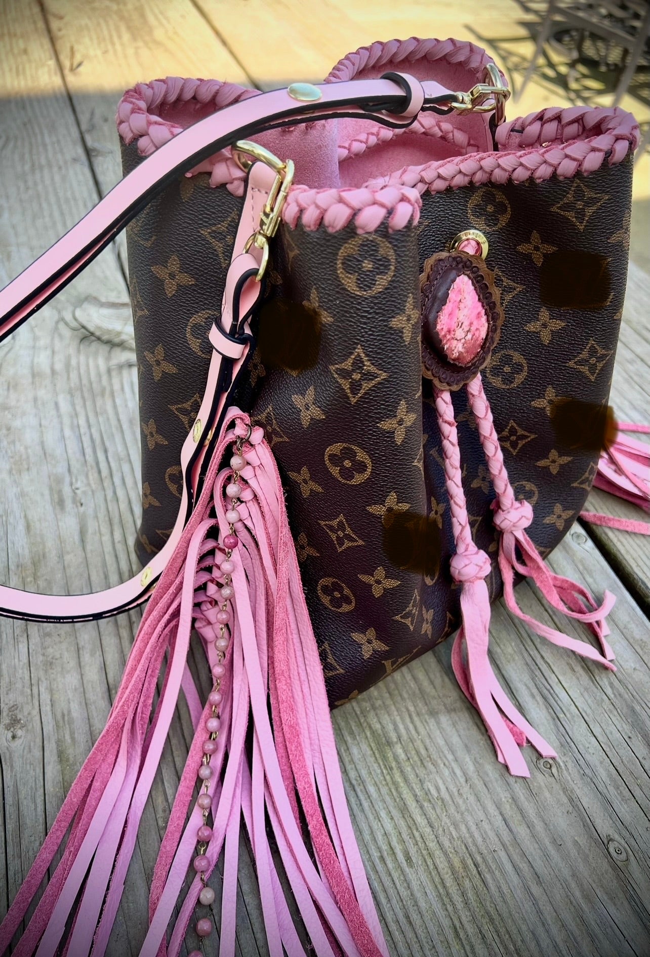 Custom order-Crazy for Pink Bucket Bag