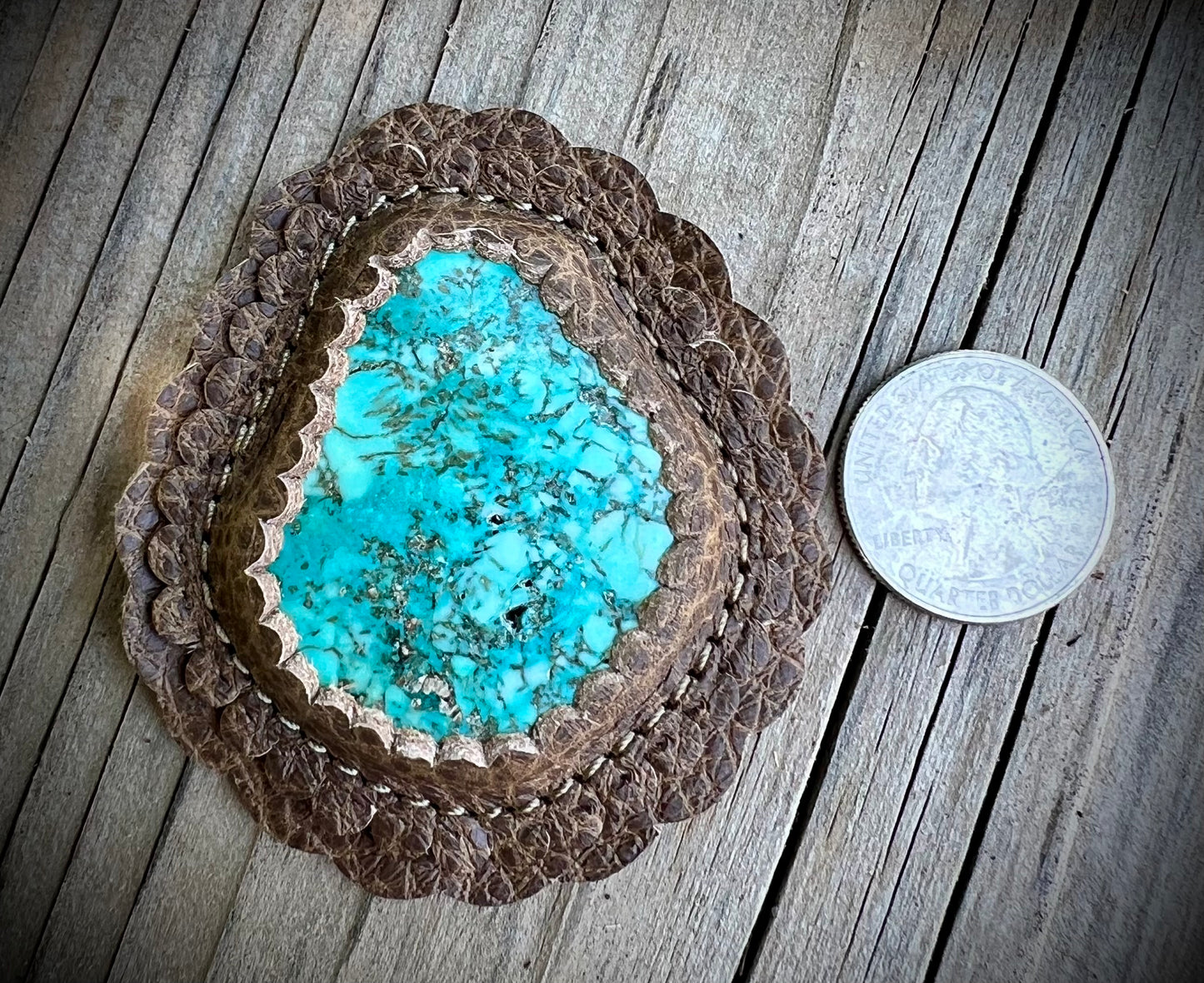 Turquoise slabs in raw sugar
