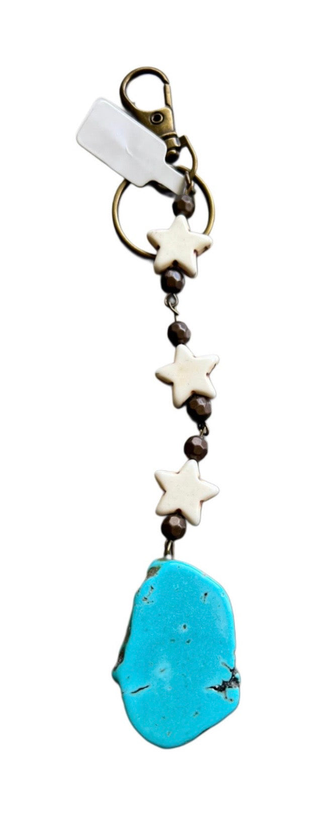 Turquoise nugget bag charm/key chain
