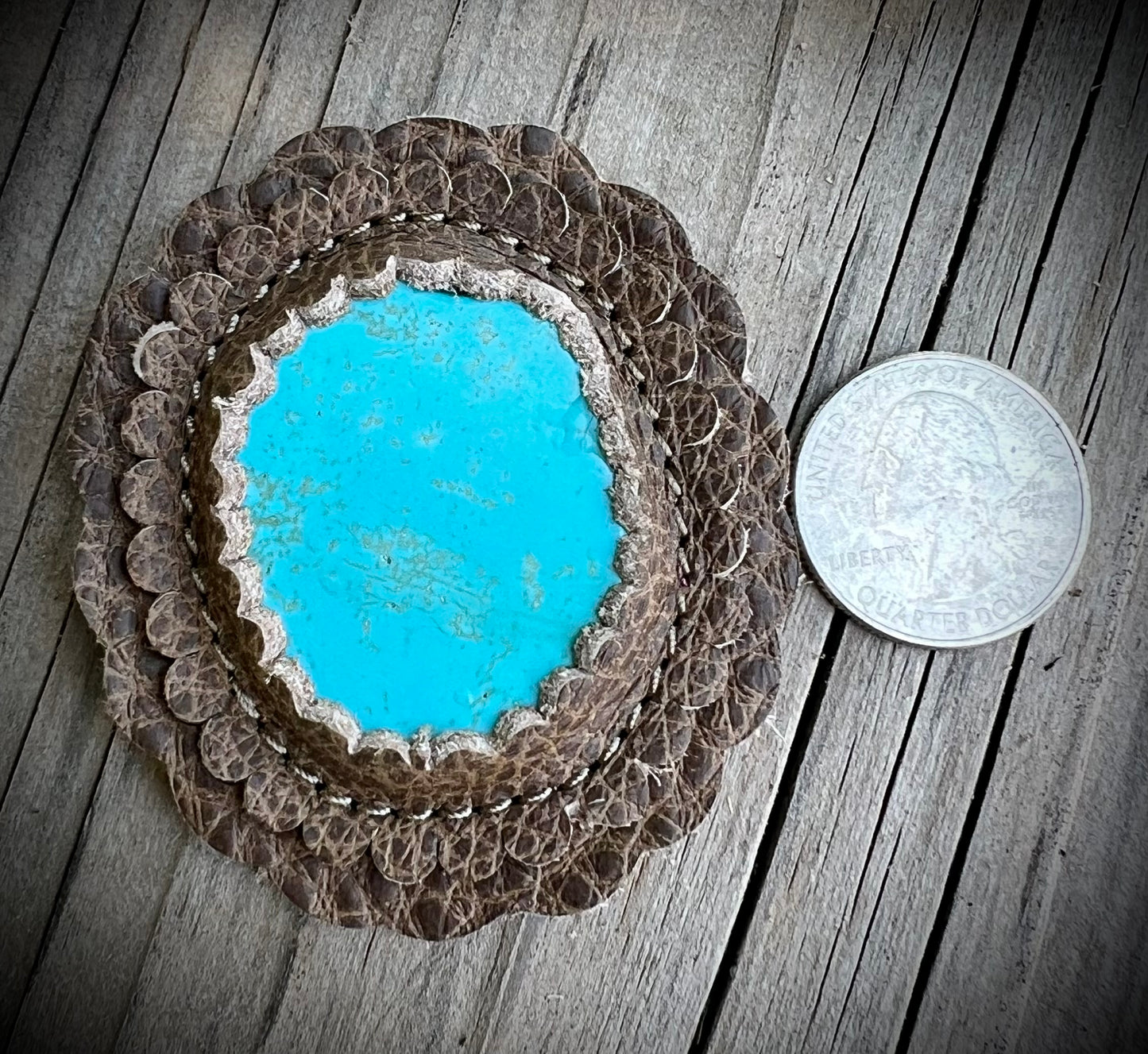 Turquoise slabs in raw sugar