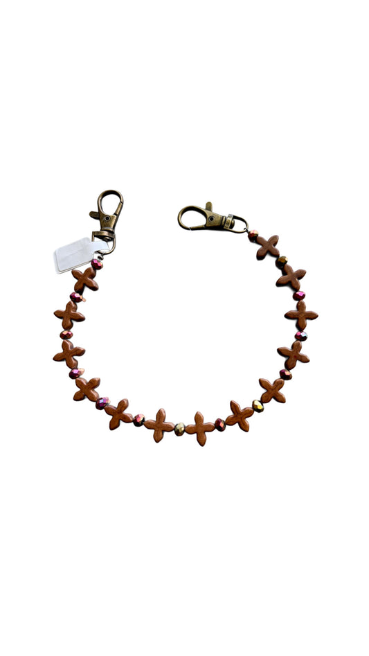 Brown/Pink bag charm