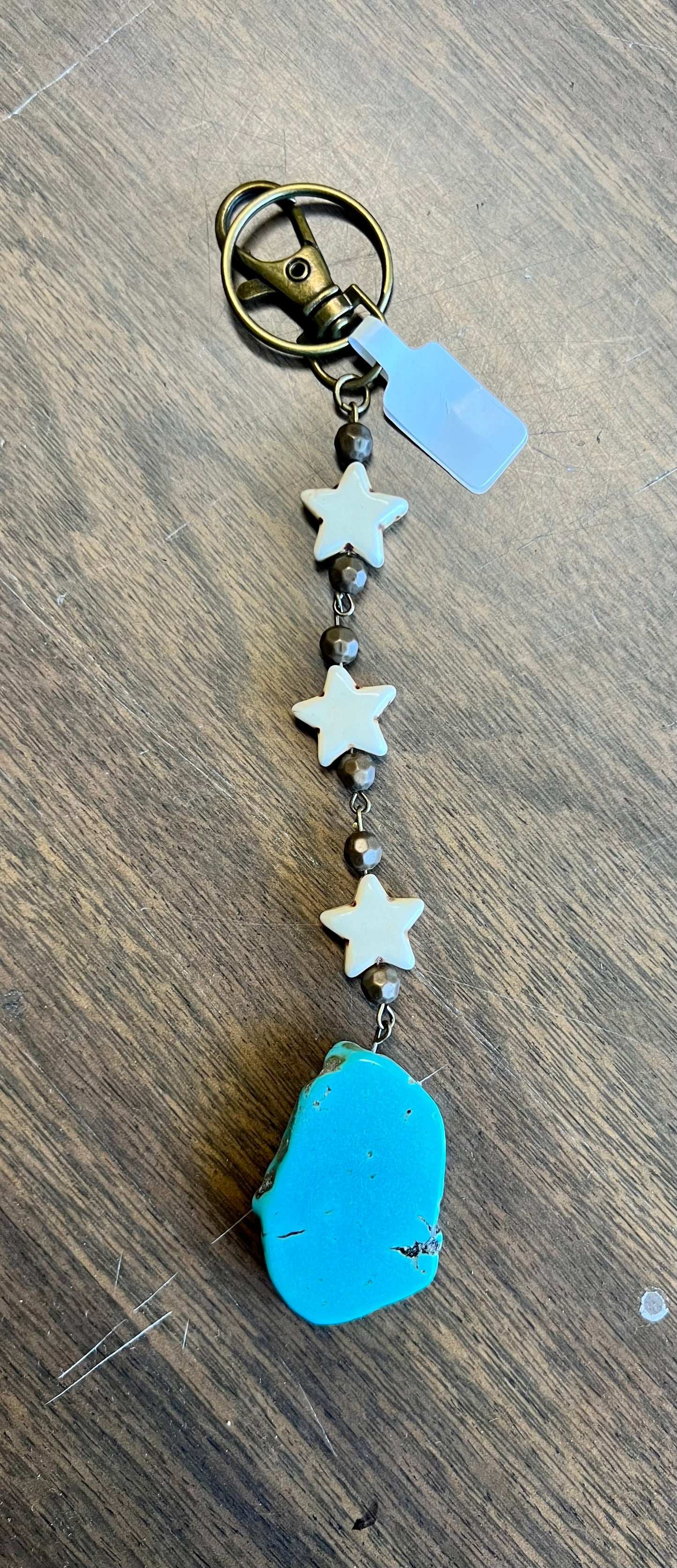 Turquoise nugget bag charm/key chain