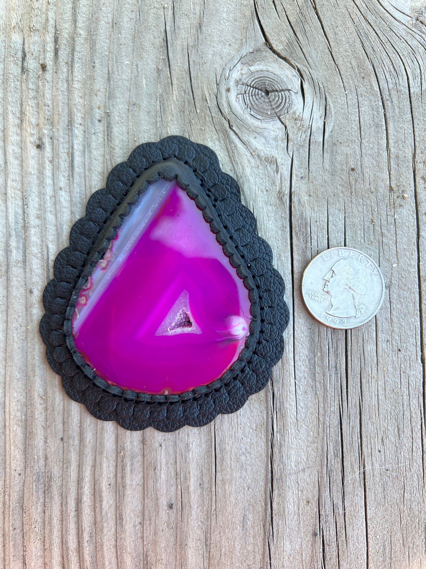Fuchsia pink cabochon