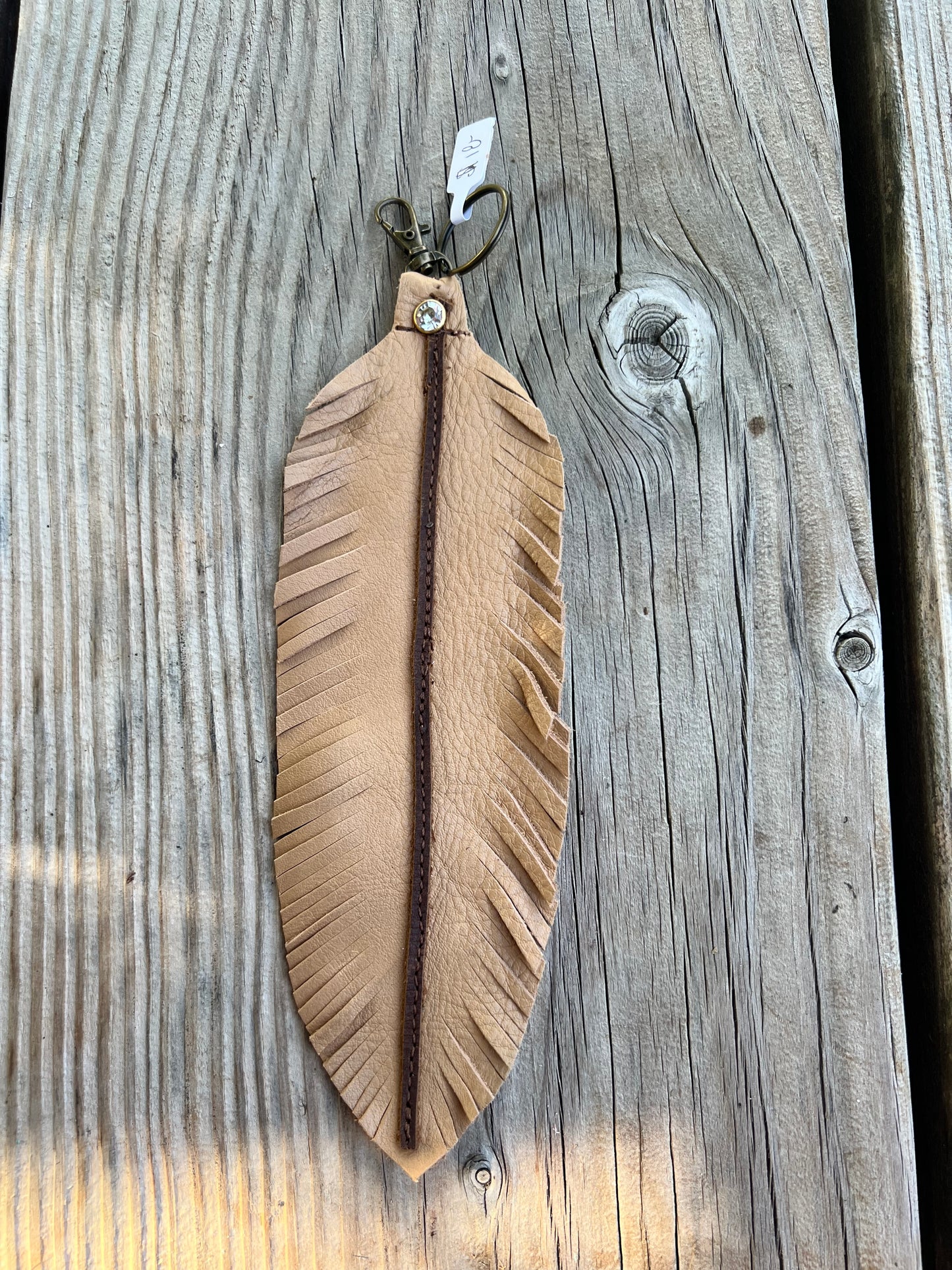 Leather Feather Purse Charm