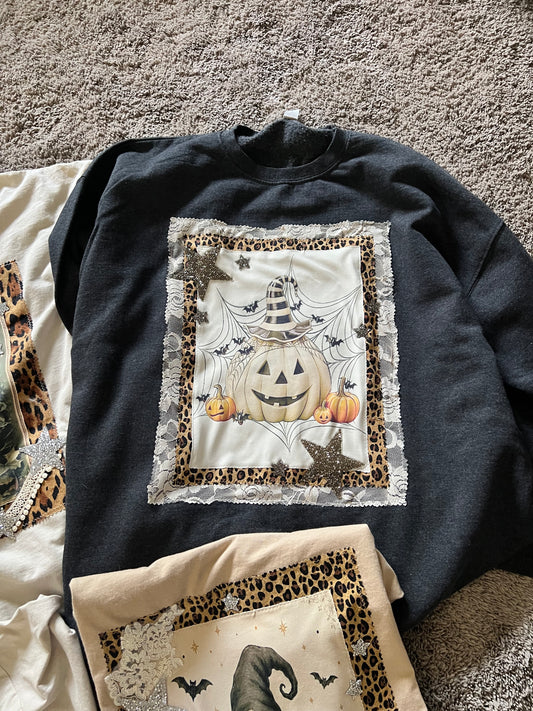 Black Boho Halloween Sweatshirt