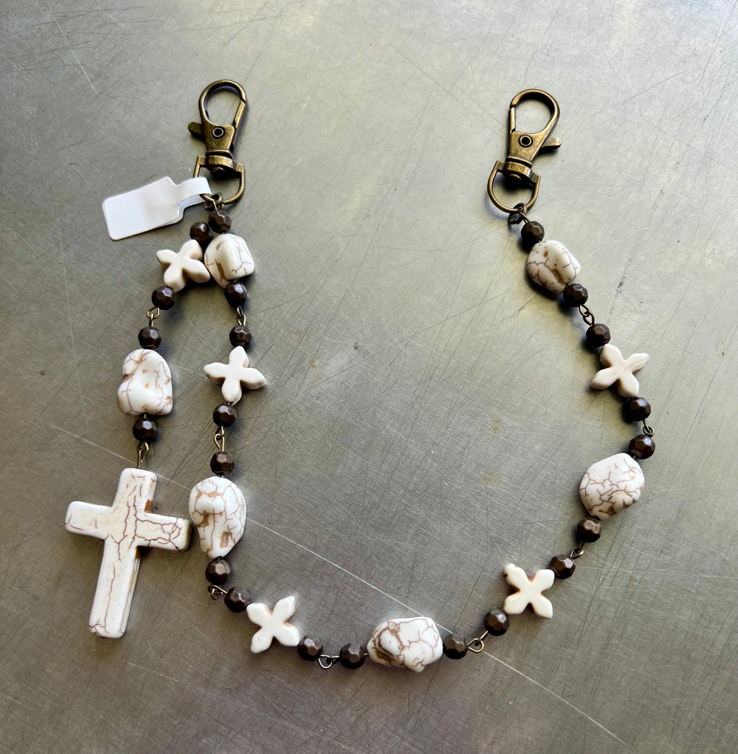 Rosary style purse charm