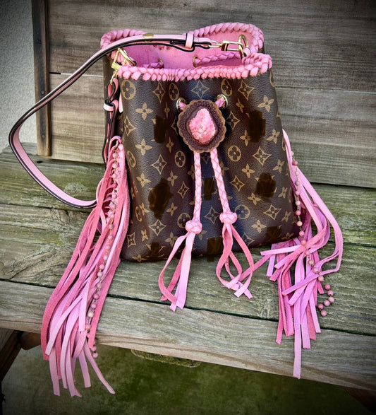 Custom order-Crazy for Pink Bucket Bag