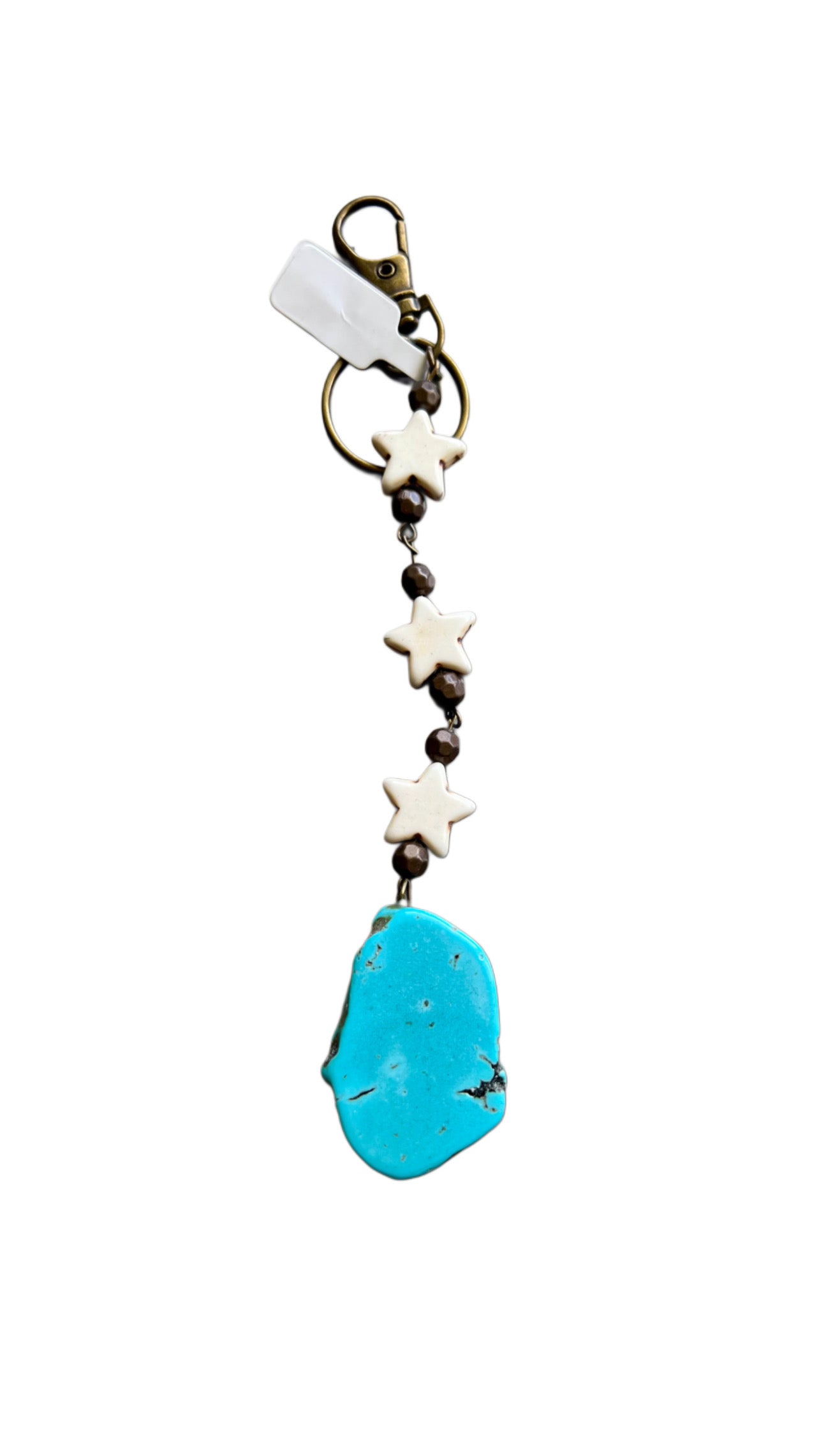 Turquoise nugget bag charm/key chain