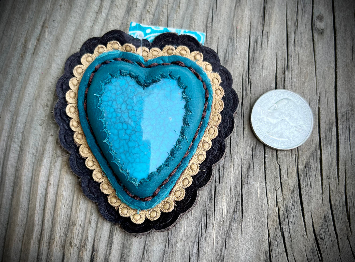 Blue heart cabochon