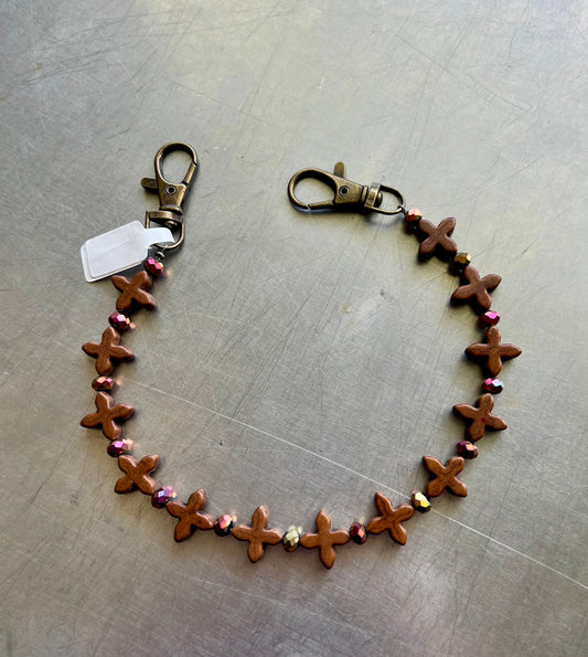 Brown/Pink bag charm