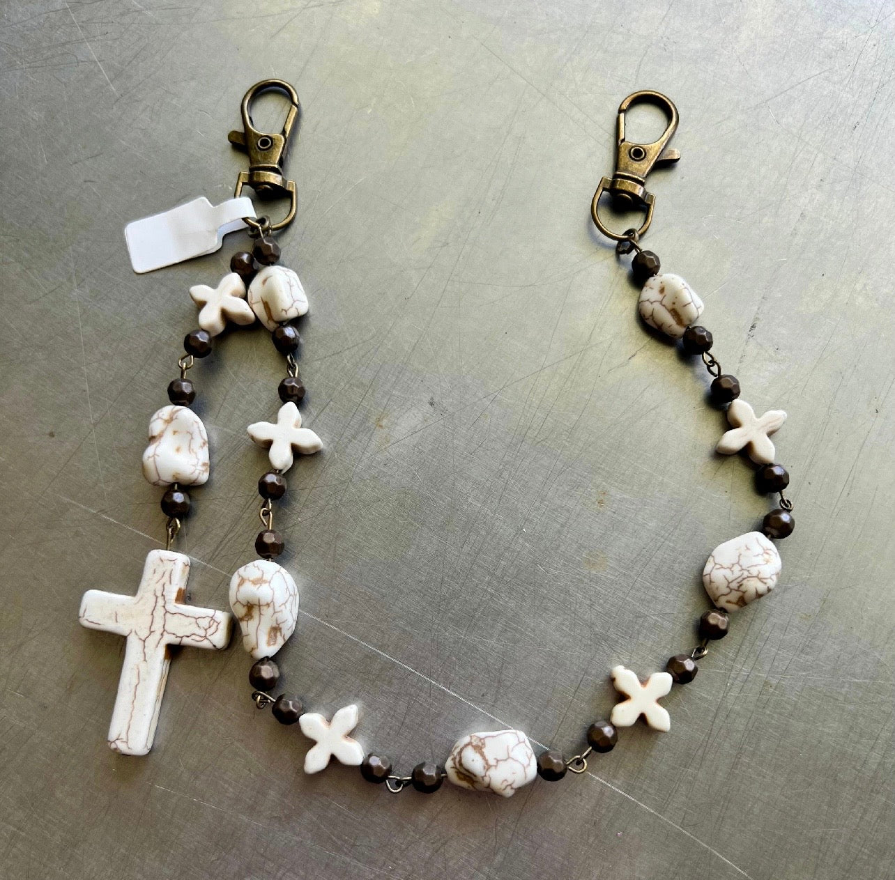 Rosary style purse charm