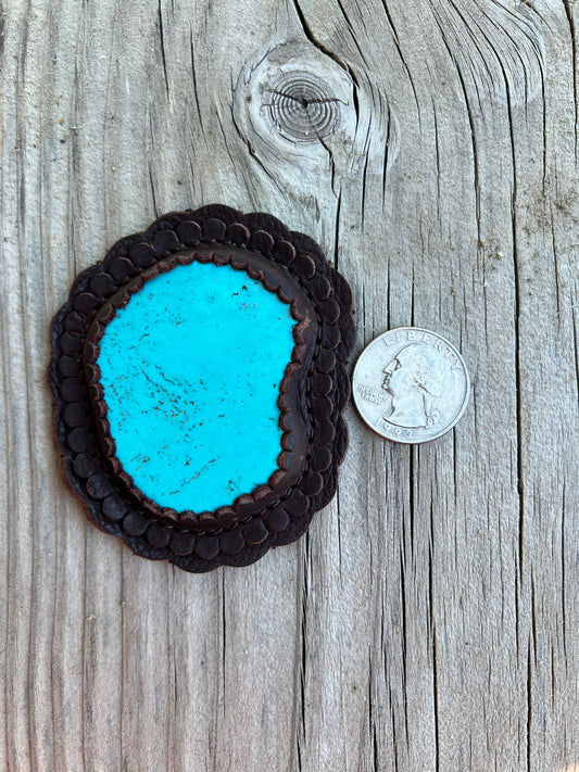 Large Turquoise cabochon in brown