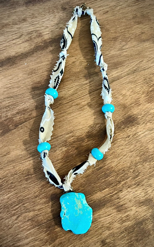 Turquoise pendant charm necklace
