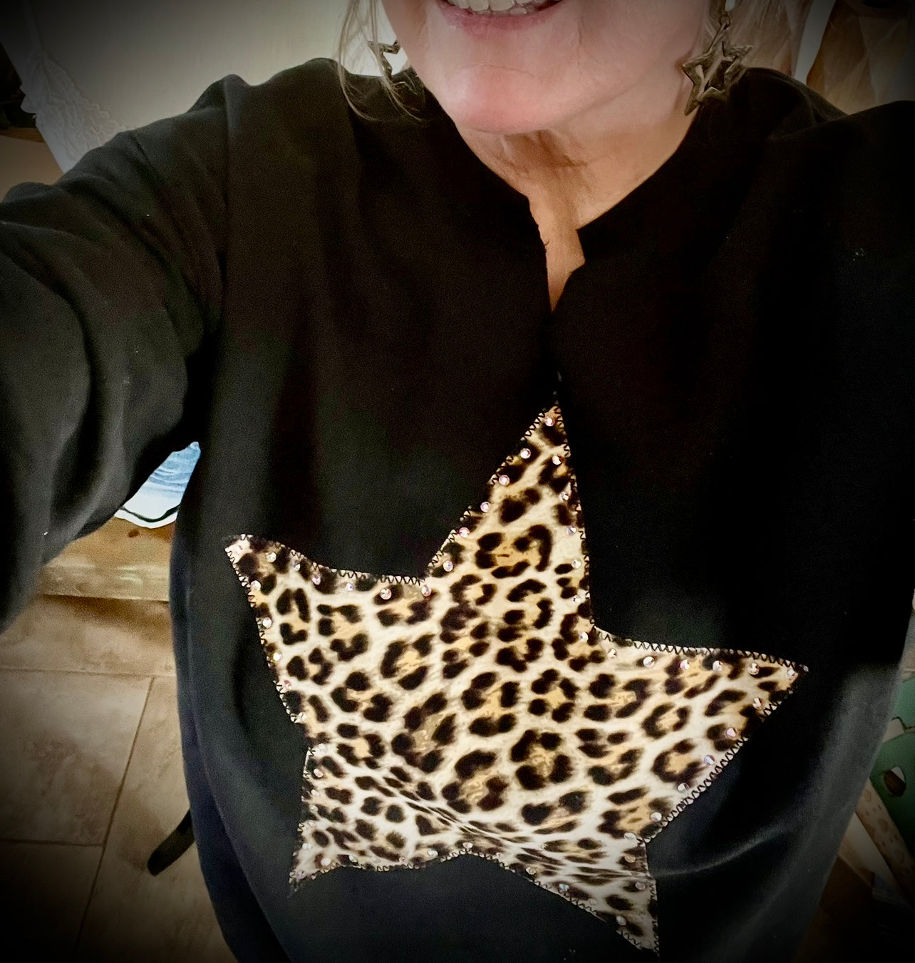 Leopard star sweatshirt