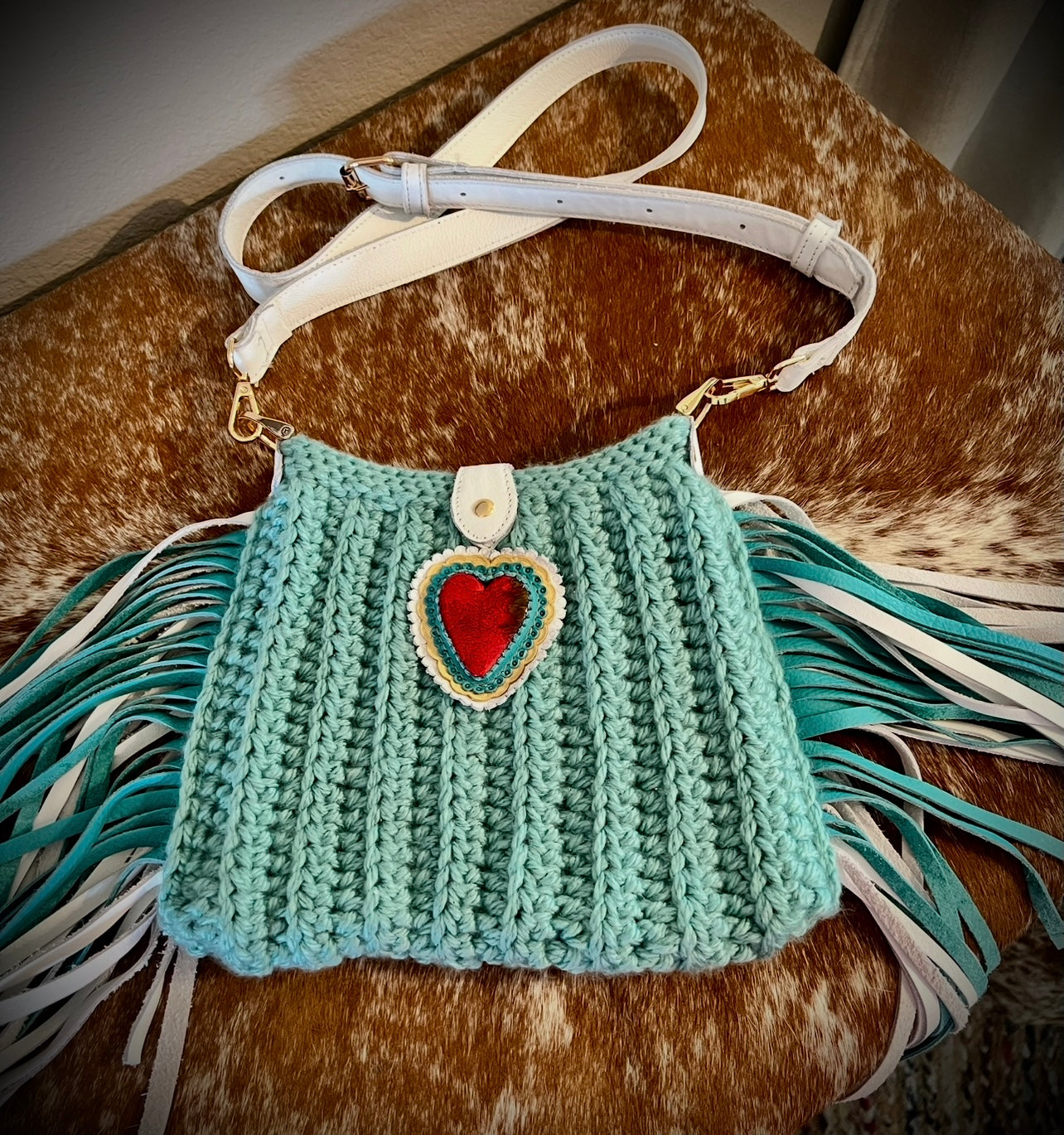 Turquoise Crochet Bag