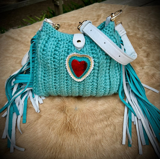 Turquoise Crochet Bag