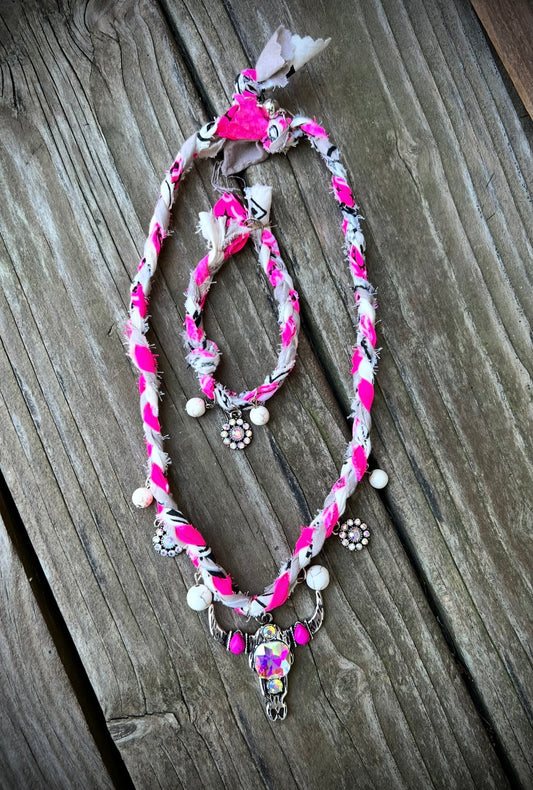 Bull skull pendant necklace