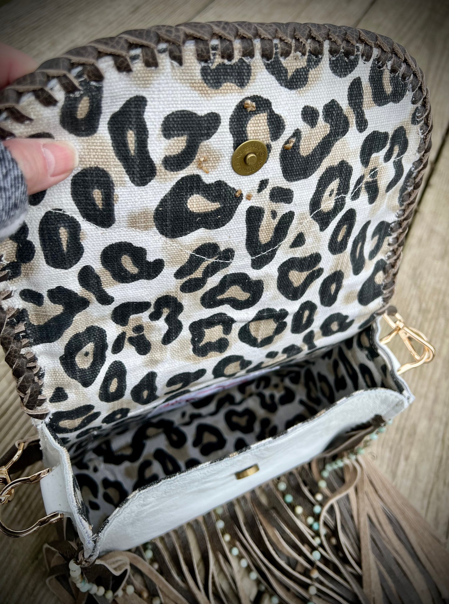 Custom Order White Leather Bag