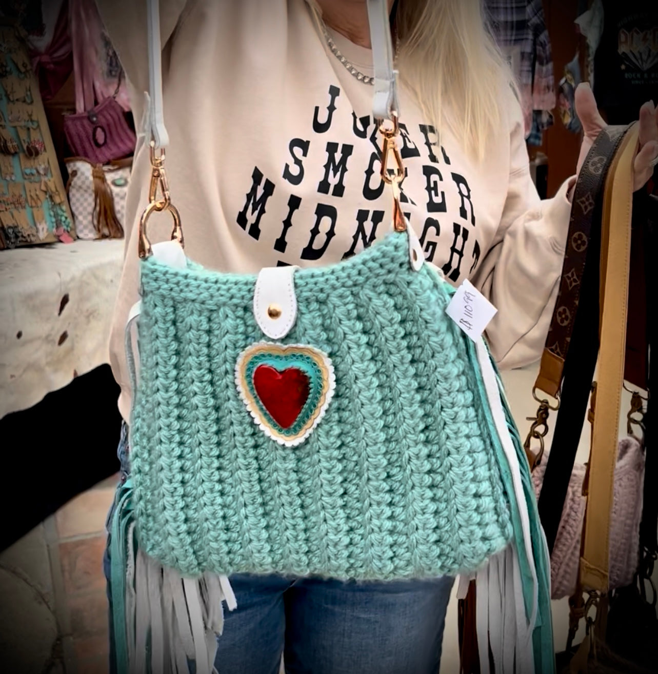Turquoise Crochet Bag