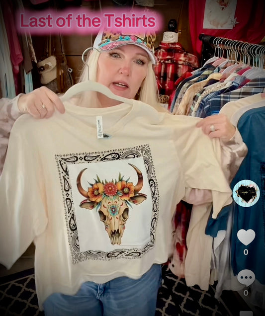 Bull skull cut tee