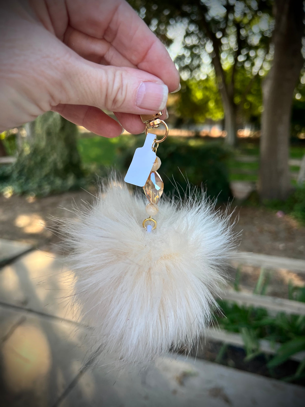 Cream Puff Purse Charm