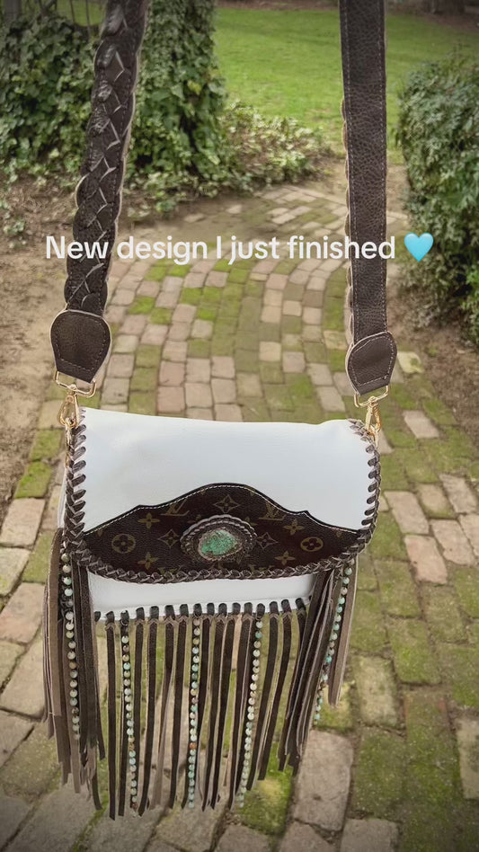 Custom Order White Leather Bag